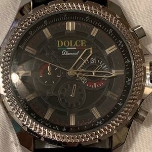 Dolce Diamond Men’s Watch Automatic leather band